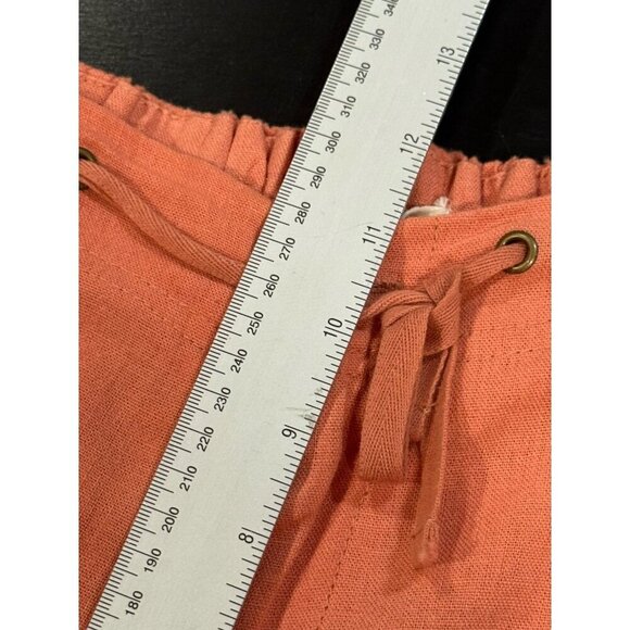 Just Living Linen Blend Womens XL Wide Leg Pumpkin Orange Drawstring Pants - Picture 7 of 11